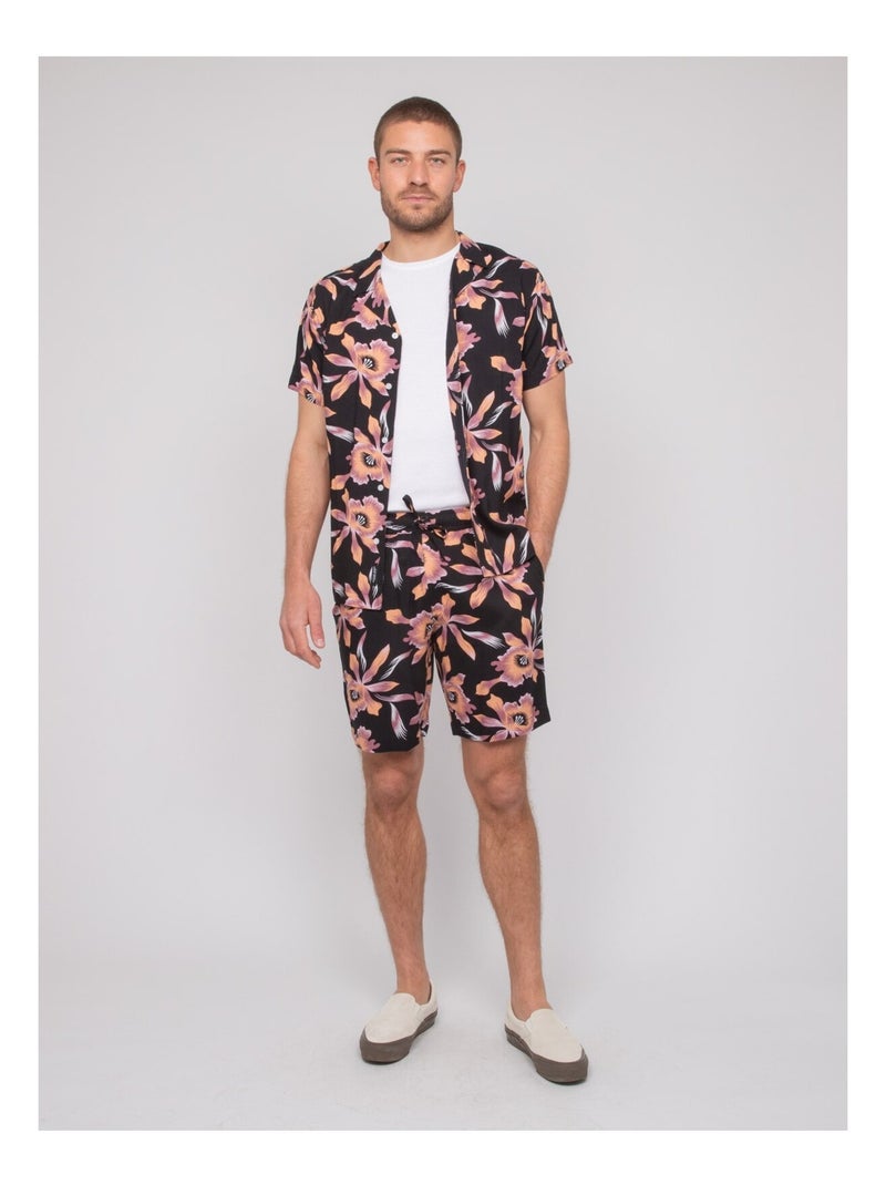 Bermuda fluido con motivos BALI Negro - Kiabi