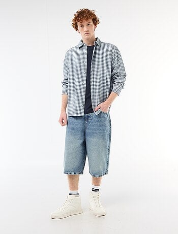 Bermuda largo denim de algodón