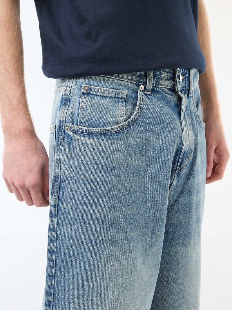 Bermuda largo denim de algodón Azul - Kiabi