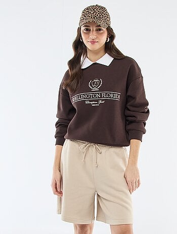 Bermuda largo en felpa