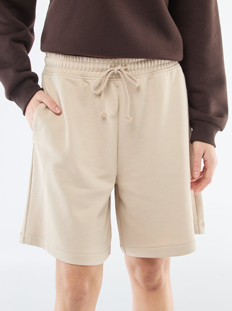 Bermuda largo en felpa Beige - Kiabi