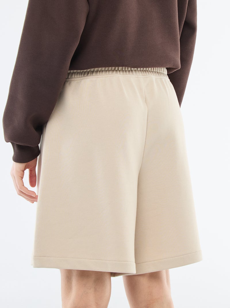 Bermuda largo en felpa Beige - Kiabi