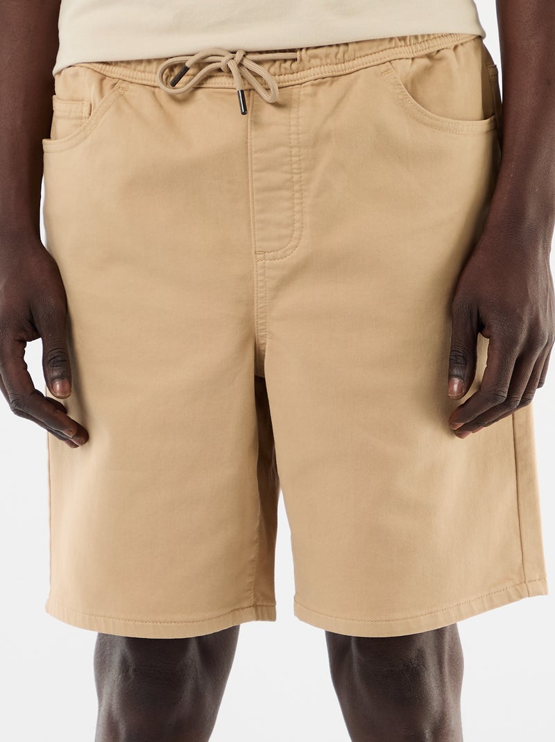 Bermuda ligera con cordones ajustables Beige - Kiabi