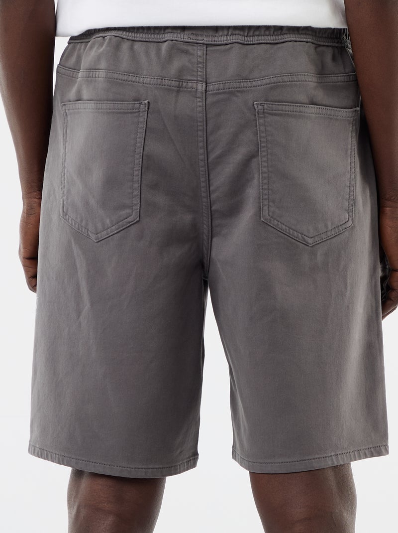 Bermuda ligera con cordones ajustables Gris - Kiabi
