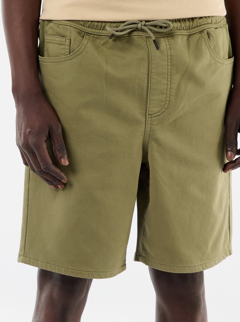 Bermuda ligera con cordones ajustables Verde - Kiabi