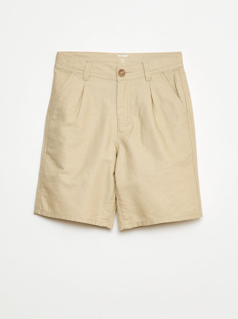 Bermuda ligero efecto lino en Oxford Beige - Kiabi