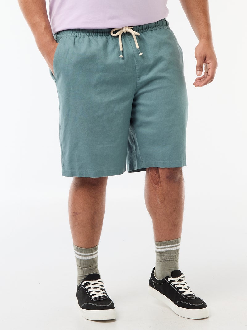 Bermuda ligero liso con 4 bolsillos Azul - Kiabi