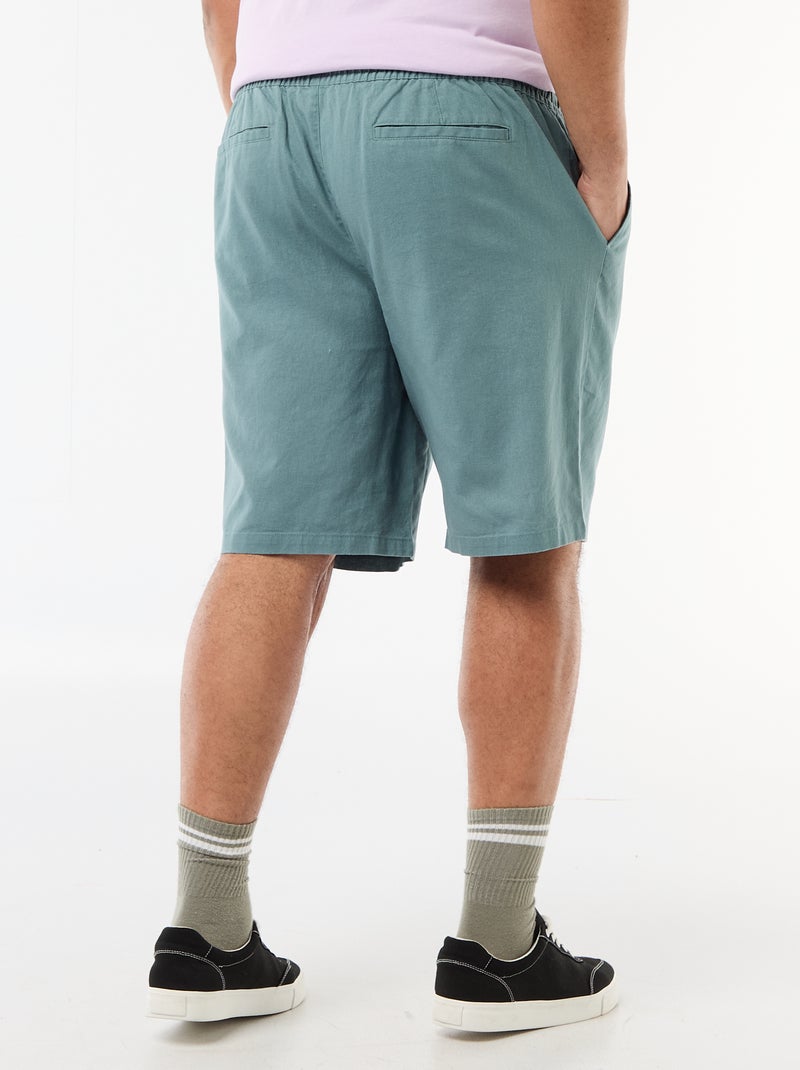Bermuda ligero liso con 4 bolsillos Azul - Kiabi