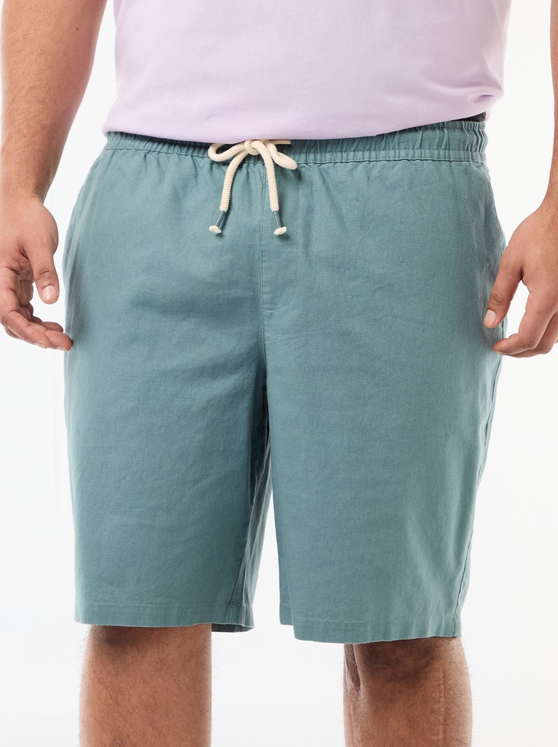 Bermuda ligero liso con 4 bolsillos Azul - Kiabi