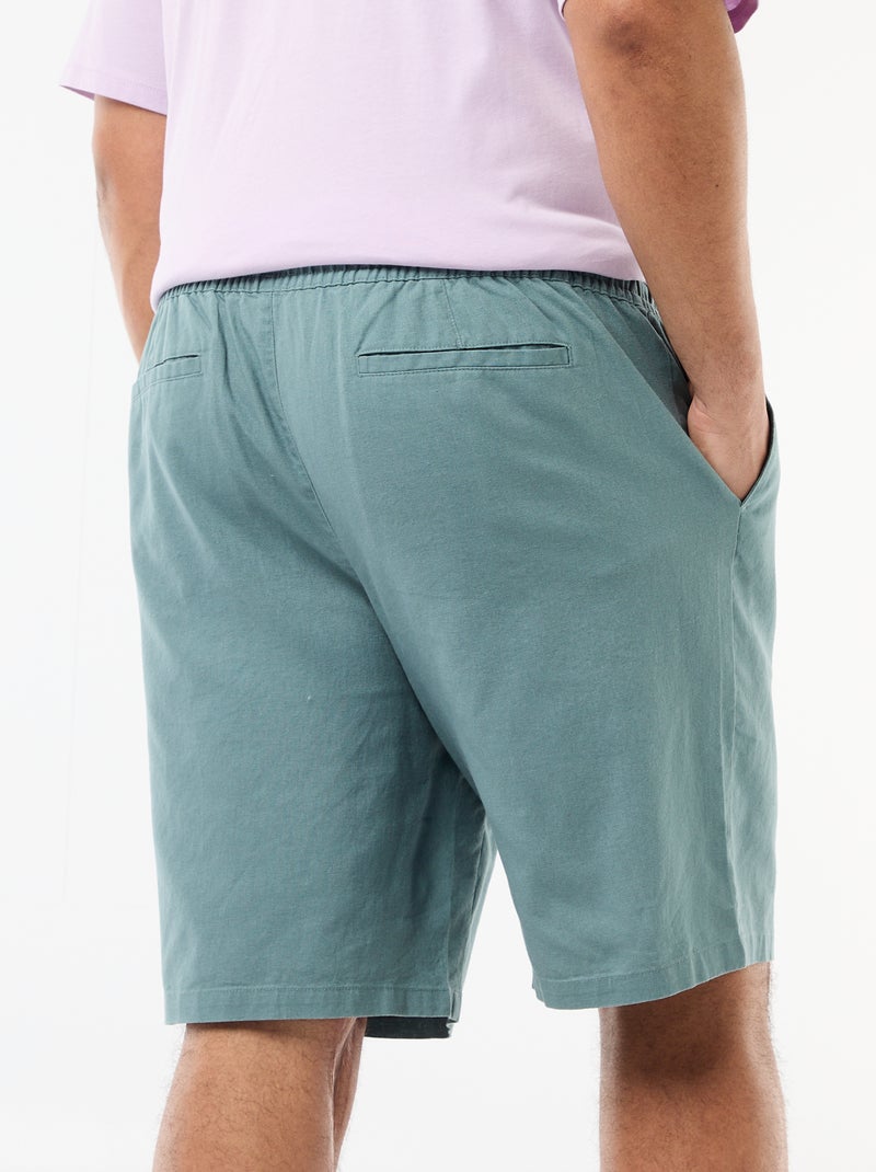 Bermuda ligero liso con 4 bolsillos Azul - Kiabi