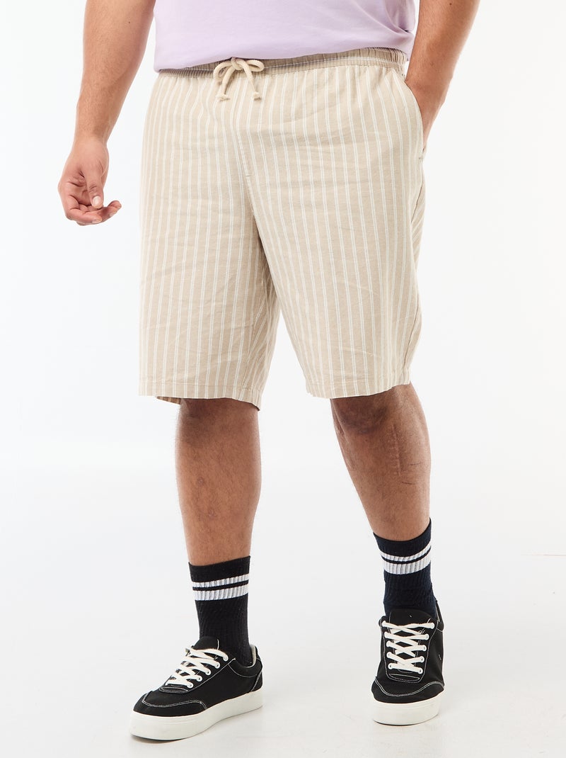 Bermuda ligero liso con 4 bolsillos Beige - Kiabi