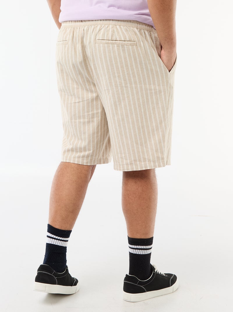 Bermuda ligero liso con 4 bolsillos Beige - Kiabi