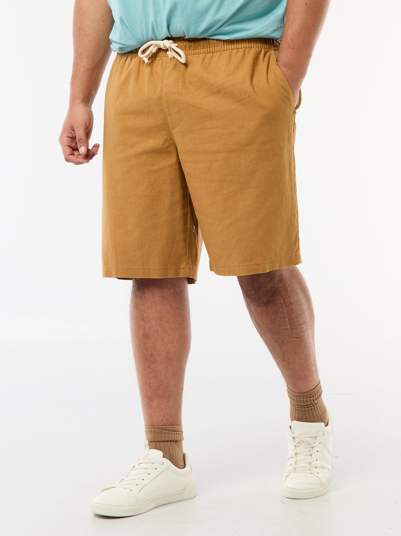 Bermuda ligero liso con 4 bolsillos Beige - Kiabi
