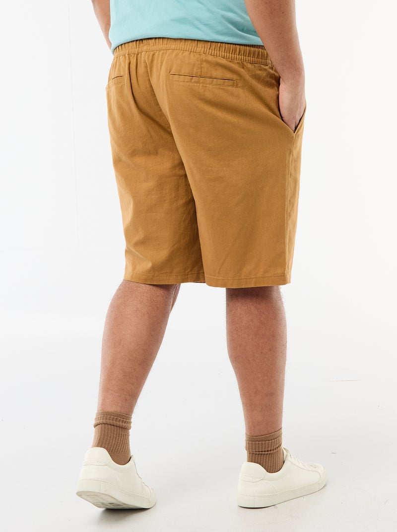 Bermuda ligero liso con 4 bolsillos Beige - Kiabi
