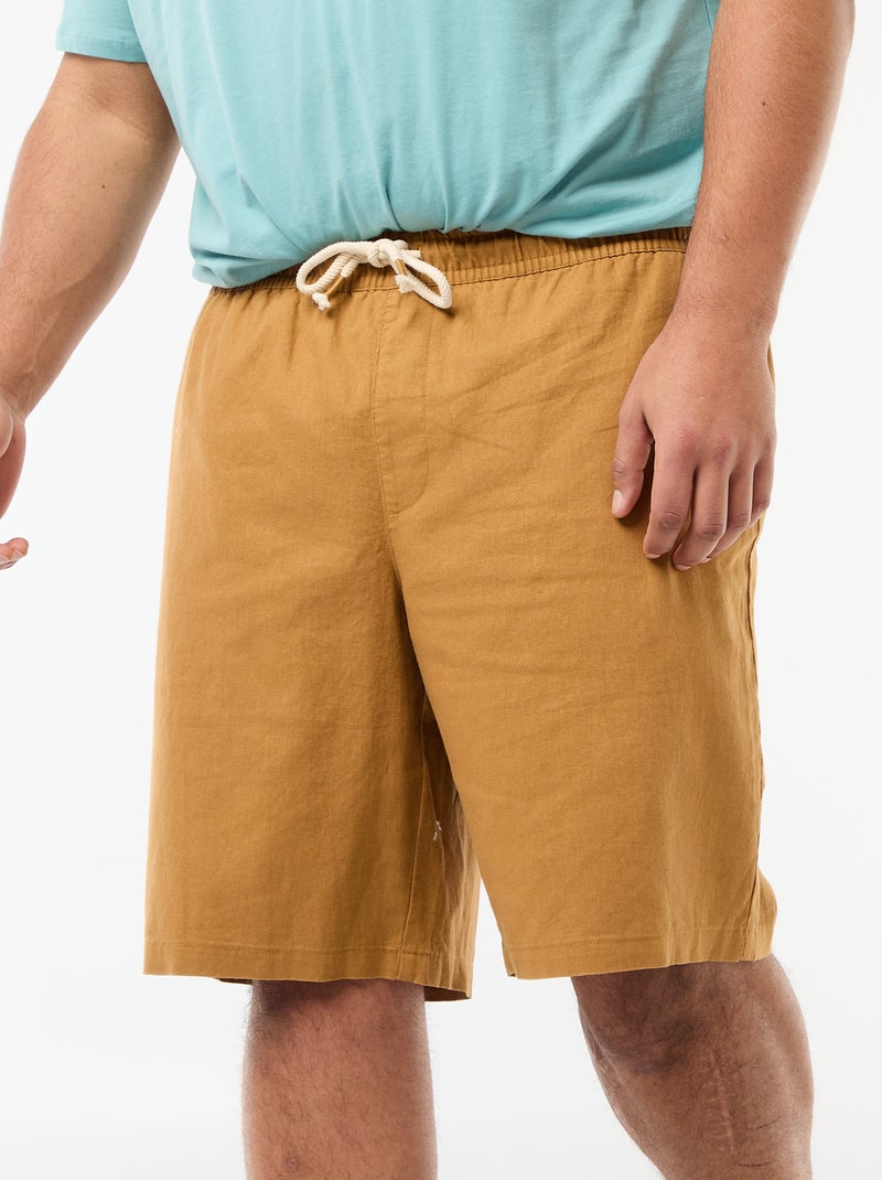 Bermuda ligero liso con 4 bolsillos Beige - Kiabi