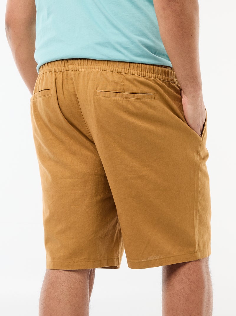 Bermuda ligero liso con 4 bolsillos Beige - Kiabi
