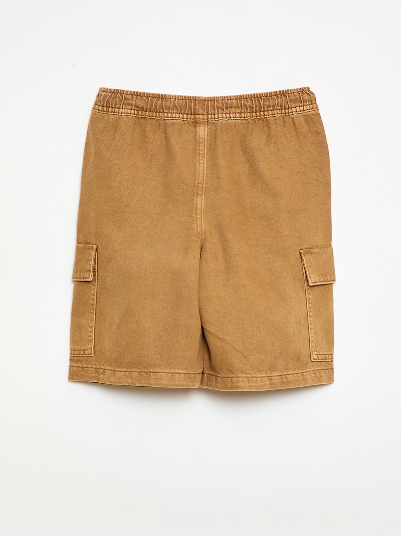 Bermuda liso con cordón en algodón Beige - Kiabi