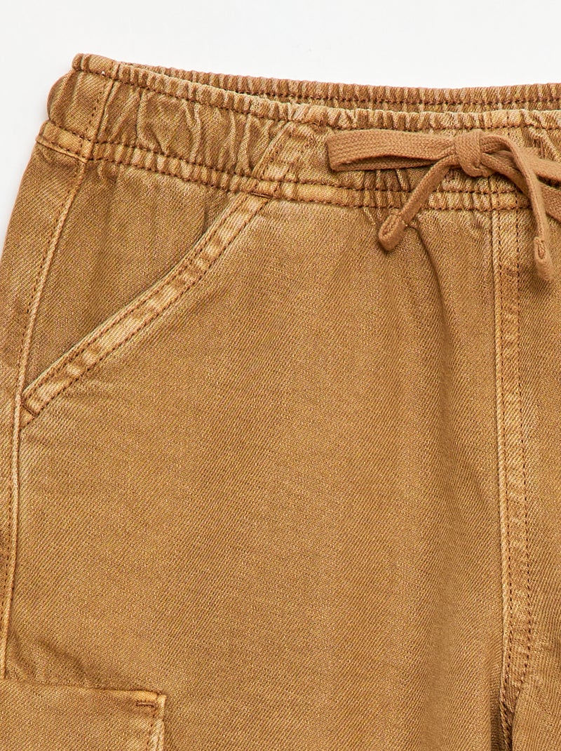 Bermuda liso con cordón en algodón Beige - Kiabi
