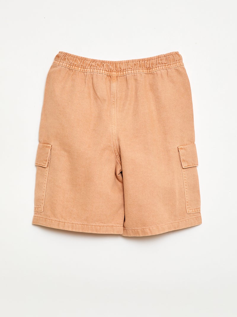Bermuda liso con cordón en algodón Naranja - Kiabi
