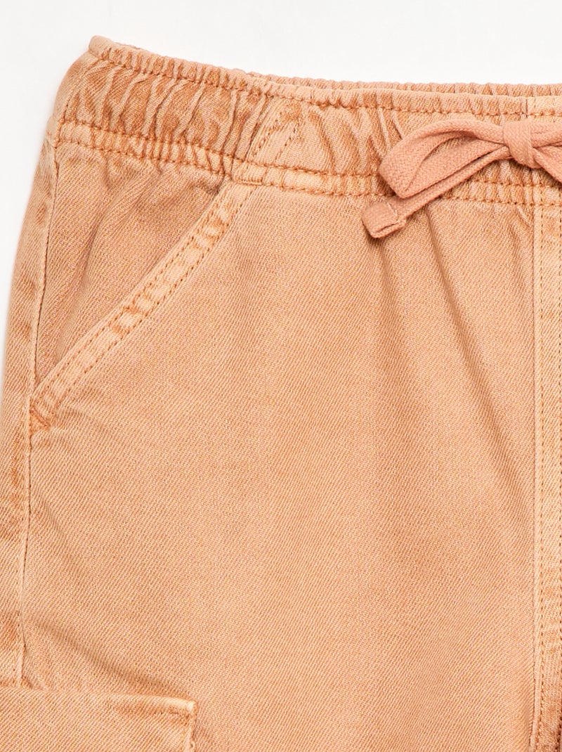 Bermuda liso con cordón en algodón Naranja - Kiabi