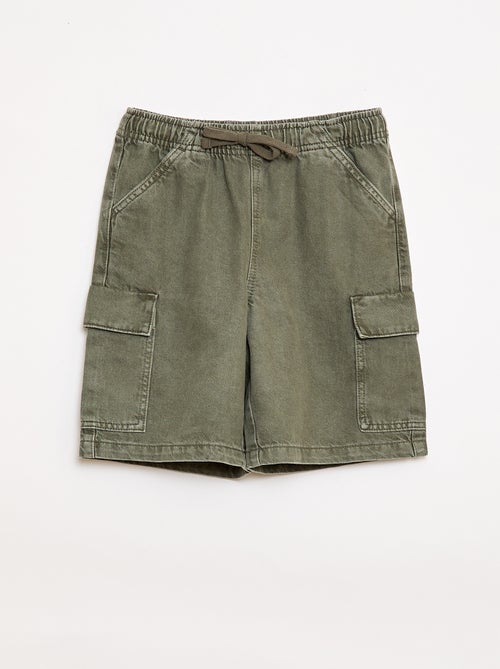 Bermuda liso con cordón en algodón - Kiabi