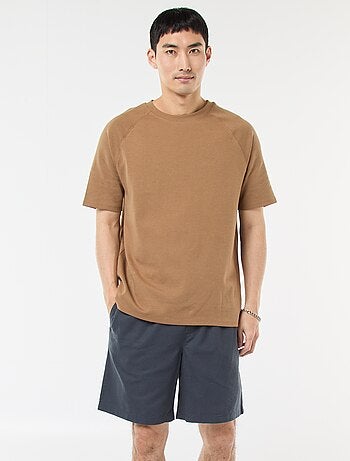 Bermuda liso de algodón y lino
