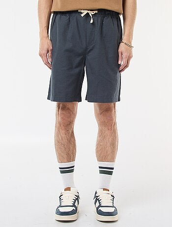 Bermuda liso de algodón y lino