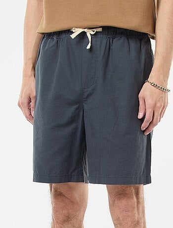 Bermuda liso de algodón y lino