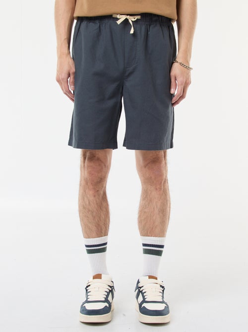 Bermuda liso de algodón y lino - Kiabi