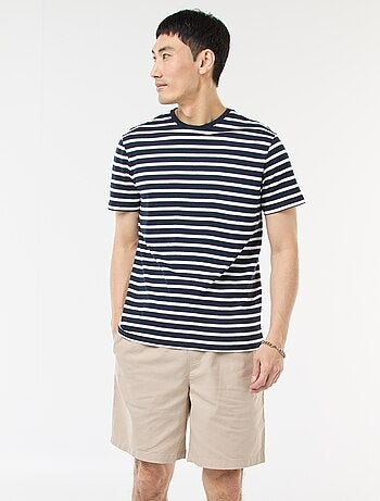 Bermuda liso de algodón y lino