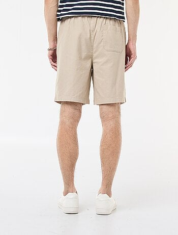 Bermuda liso de algodón y lino