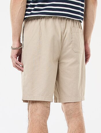 Bermuda liso de algodón y lino