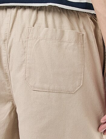 Bermuda liso de algodón y lino