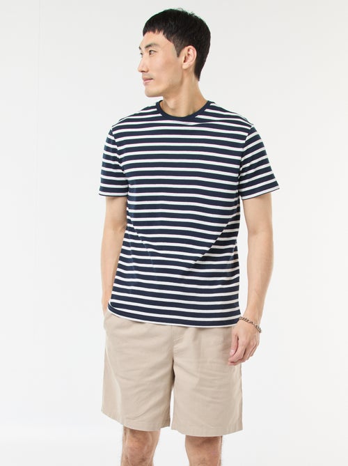 Bermuda liso de algodón y lino - Kiabi