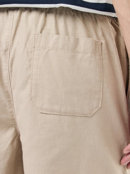 Bermuda liso de algodón y lino - Kiabi