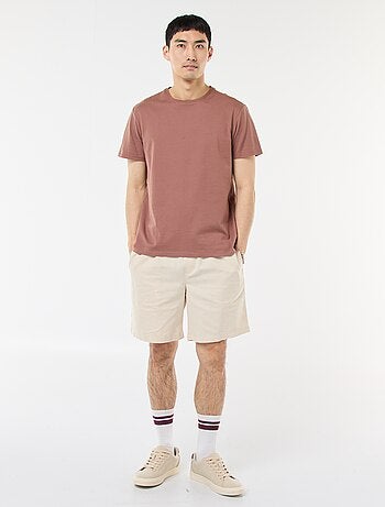 Bermuda liso de algodón y lino