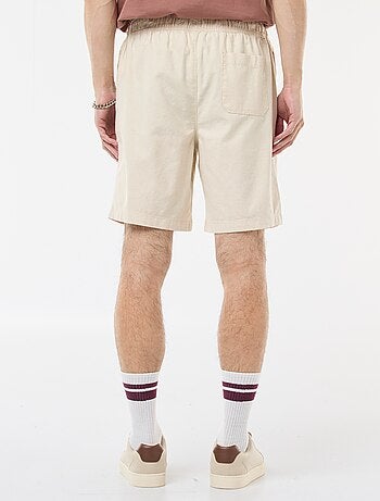 Bermuda liso de algodón y lino