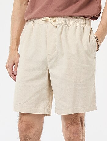 Bermuda liso de algodón y lino