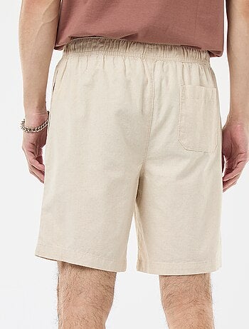 Bermuda liso de algodón y lino