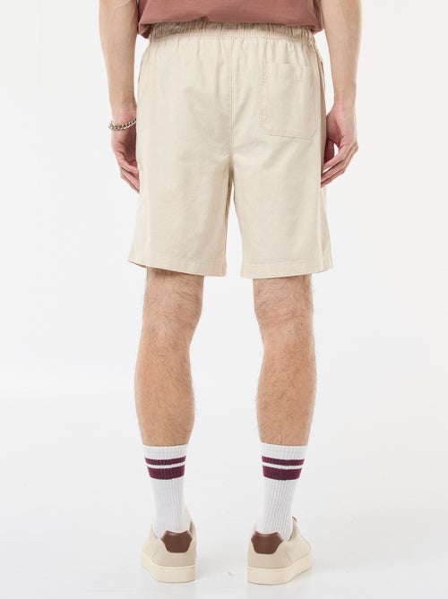 Bermuda liso de algodón y lino - Kiabi