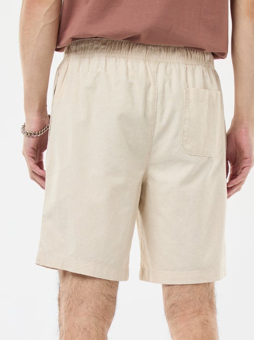 Bermuda liso de algodón y lino - Kiabi
