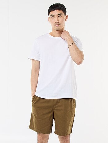 Bermuda liso de algodón y lino