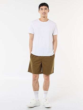 Bermuda liso de algodón y lino