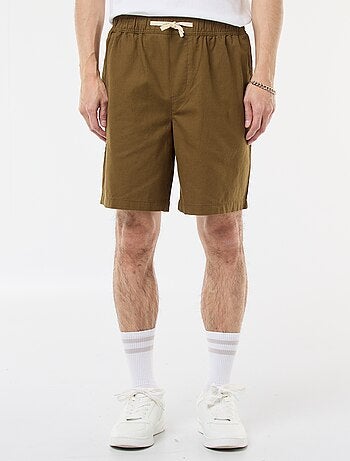 Bermuda liso de algodón y lino