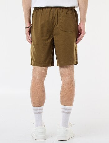 Bermuda liso de algodón y lino