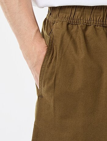 Bermuda liso de algodón y lino