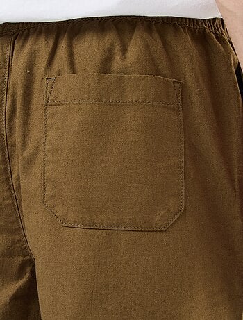 Bermuda liso de algodón y lino