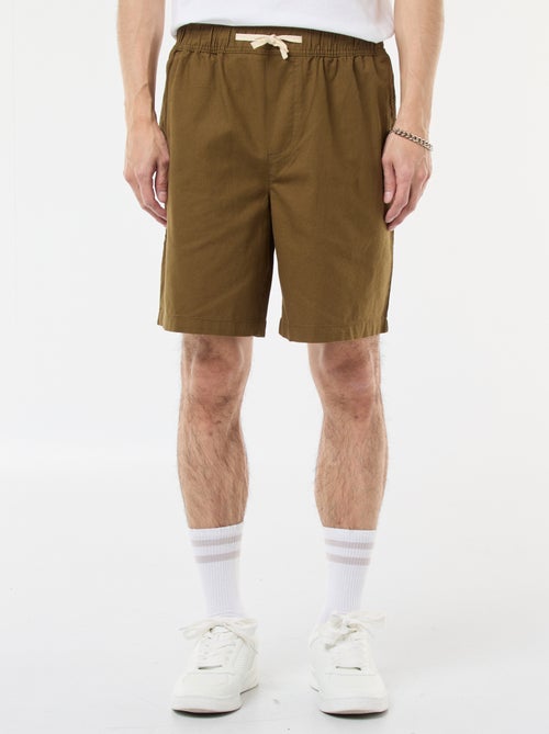 Bermuda liso de algodón y lino - Kiabi