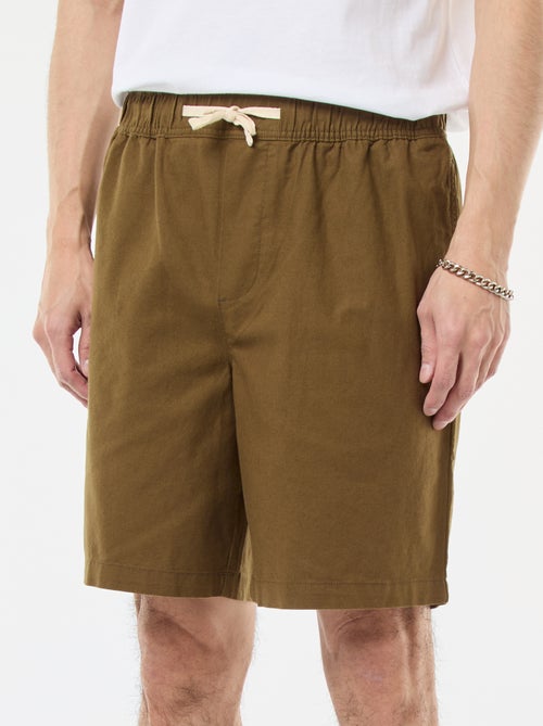 Bermuda liso de algodón y lino - Kiabi