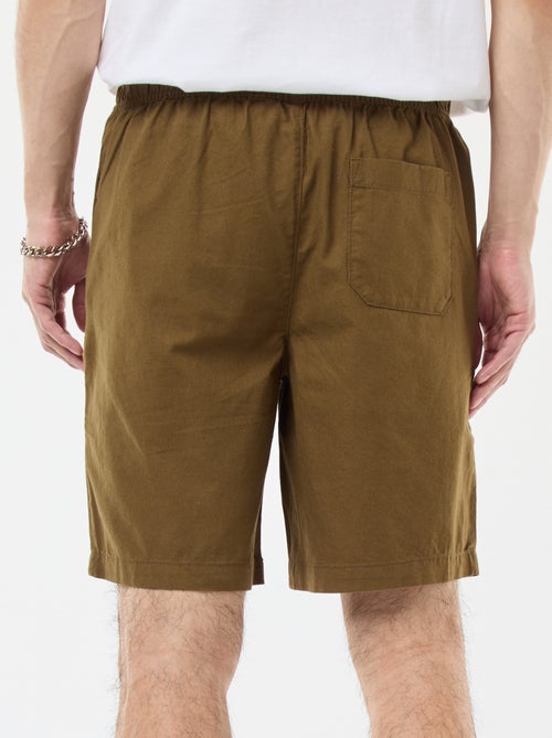 Bermuda liso de algodón y lino - Kiabi